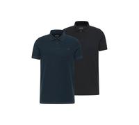 Poloshirt MUSTANG "Poloshirt Style Palco 2P 2er Pack", Herren, Gr. M, bunt (schwarz, dunkelblau), Obermaterial: 100% Baumwolle CO(Bio)., Shirts (16508517-M) schwarz, dunkelblau