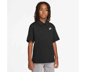 Poloshirt NIKE SPORTSWEAR "K NSW CLUB KNIT SS POLO LBR", Mädchen, Gr. L (152/158), schwarz, weiß, Obermaterial: 100% Baumwolle, Shirts, für Jugendliche, klassischer Umlegekragen, 2-Knopf-Leiste (70402