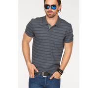 Poloshirt OCEAN SPORTSWEAR, Herren, Gr. S (44/46), grau, Single Jersey, Obermaterial: 60% Baumwolle, 40% Polyester, geringelt, Basic, Rundhals, Rippbündchen, Shirts, Kurzarm, Basic-Passform, mit klass