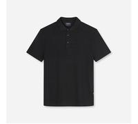 Poloshirt OLYMP, Herren, Gr. M, schwarz, Web, Obermaterial: 95% Leinen, 5% Elasthan, unifarben, regular fit hüftbedeckend, Rundhals, abgesteppte Kante, Shirts, aus hochwertigem Leinen, unifarben (5163