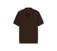 Poloshirt OLYMP "Strick Casual", Herren, Gr. XXL, braun, Feinstrick, Obermaterial: 50% Baumwolle, 50% Lyocell, regular fit hüftbedeckend, Rippbündchen, Shirts, mit geripptem Kragen, unifarben (5254793