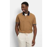 Poloshirt OLYMP "OLYMP Casual Wirk, Regular Fit", Herren, Gr. L, braun (caramel), 100% Baumwolle, Shirts (13767827-L) caramel