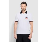 Poloshirt OLYMP "OLYMP Casual Wirk, regular fit", Herren, Gr. L, weiß, 55% Baumwolle, 45% Polyester, Shirts (98334328-L) weiß