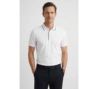 Poloshirt OLYMP "OLYMP Wirk Casual - Polo", Herren, Gr. L, weiß, Jersey, Obermaterial: 51% Baumwolle, 49% Polyester, regular fit, Shirts (42717265-L) weiß