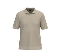 Poloshirt OLYMP "Strick Casual", Herren, Gr. XL, beige, Feinstrick, Obermaterial: 50% Baumwolle, 50% Lyocell, unifarben, regular fit hüftbedeckend, Rippbündchen, Shirts, mit geripptem Kragen, unifarbe