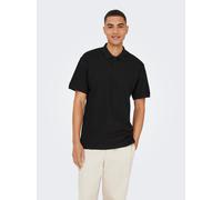 Poloshirt ONLY & SONS "ONSBEN REG SS POLO SHIRT NOOS", Herren, Gr. M, schwarz, Jersey, Obermaterial: 100% Baumwolle, unifarben, regular fit normal, ohne Ausschnitt, Shirts, Baumwolle, regular fit (988