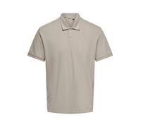 Poloshirt ONLY & SONS "ONSBEN REG SS POLO SHIRT NOOS", Herren, Gr. XL, silber lining, Jersey, Obermaterial: 100% Baumwolle, unifarben, regular fit normal, ohne Ausschnitt, Shirts, Baumwolle, regular f