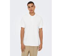 Poloshirt ONLY & SONS "ONSBEN REG SS POLO SHIRT NOOS", Herren, Gr. XXL, hellweiß, Jersey, Obermaterial: 100% Baumwolle, unifarben, regular fit normal, ohne Ausschnitt, Shirts, Baumwolle, regular fit (