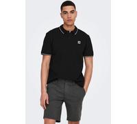 ONLY & SONS Herren Poloshirt ONSFLETCHER - Regular Fit XS S M L XL XXL, Größe:M, Farbe:Black Bright White Contrast Stripe 22024827