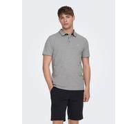 ONLY & SONS Herren Poloshirt ONSFLETCHER - Regular Fit XS S M L XL XXL, Größe:XXL, Farbe:Light Grey Melange 22024827