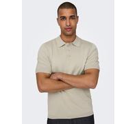 Poloshirt ONLY & SONS "ONSWYLER LIFE REG 14 SS POLO KNIT NOOS", Herren, Gr. XL, silber (silber lining), Strick, Obermaterial: 78% Viskose, 22% Polyester, unifarben, regular fit, Shirts Poloshirt (8198