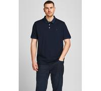 Poloshirt "Paulus Polo", Herren, Gr. 3XL, blau (schwarz, navy), Piqué, Obermaterial: 100% Baumwolle, JACK & JONES PLUSSIZE, unifarben, normal normal, gerader Abschluss kontrastfarben, Shirts röß