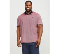Poloshirt "Paulus Polo", Herren, Gr. 4XL, rot, Piqué, Obermaterial: 100% Baumwolle, JACK & JONES PLUSSIZE, meliert, normal normal, gerader Abschluss kontrastfarben, Shirts röße 6XL (79671019-4XL