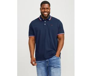 Poloshirt "Paulus Polo", Herren, Gr. 6XL, blau (navy), Piqué, Obermaterial: 100% Baumwolle, JACK & JONES PLUSSIZE, unifarben, normal normal, gerader Abschluss kontrastfarben, Shirts röße 6XL (41