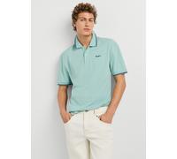 Poloshirt PEPE JEANS "MATTHEW", Herren, Gr. XL, schwarz acqua blau, Piqué, Obermaterial: 100% Baumwolle, unifarben mit Farbeinsätzen, regular fit hüftbedeckend, Rippbündchen, Shirts, aus Baumwoll-Piqu