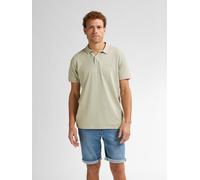 Poloshirt PETROL INDUSTRIES "Men Polo Short Sleeve", Herren, Gr. M (38), desert sage, Piqué, Obermaterial: 95% Baumwolle, 5% Elasthan, unifarben mit Farbeinsatz, regular fit normal, Rippstrickbündchen