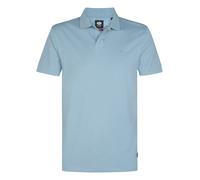 Poloshirt PETROL INDUSTRIES "Men Polo Short Sleeve", Herren, Gr. XL (42), marble blau, Jersey, Obermaterial: 80% Baumwolle, 20% Leinen, unifarben, regular fit normal, ohne Ausschnitt, Shirts, mit Polo