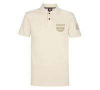 Poloshirt PETROL INDUSTRIES "Men Polo Short Sleeve", Herren, Gr. XL (42), seashell, Jersey, Obermaterial: 100% Baumwolle, bestickt, regular fit normal, ohne Ausschnitt, Shirts, mit Logo Stickereien (4