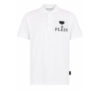 Poloshirt PHILIPP PLEIN "Kurzarm-Poloshirt", Herren, Gr. 3XL, weiß (01, weiß), Stoff: 100% Baumwolle, Shirts (37597201-XXXL) 01, weiß