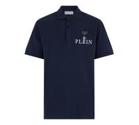 Poloshirt PHILIPP PLEIN "Kurzarm-Poloshirt", Herren, Gr. L, blau (24, navy), Stoff: 100% Baumwolle, Shirts (77383408-L) 24, navy