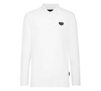 Poloshirt PHILIPP PLEIN "Poloshirt", Herren, Gr. XXL, weiß (01, weiß), Obermaterial: 100% Baumwolle, Shirts (53503655-XXL) 01, weiß