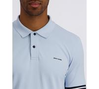 Poloshirt PIERRE CARDIN "Poloshirt uni pique", Herren, Gr. XL, skyway, Piqué, Obermaterial: 96% Baumwolle, 4% Elasthan, kontrastfarbene Details, regular fit normal, ohne Ausschnitt, kontrastfarben, Sh