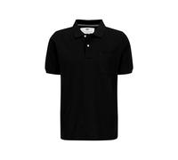 Poloshirt Piquê aus Baumwolle mit Brusttasche Schwarz 5XL