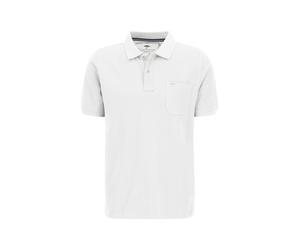 Poloshirt Piquê aus Baumwolle mit Brusttasche Weiß 5XL