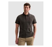 Poloshirt PME LEGEND, Herren, Gr. L, schwarz (obsidian), Jersey, Obermaterial: 100% Baumwolle, gemustert, normal, ohne Ausschnitt, Shirts, Kleine Seitenschlitze am Saum (73726625-L) obsidian