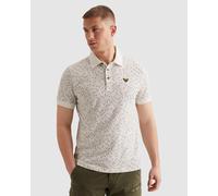 Poloshirt PME LEGEND "Short sleeve polo printed fine pique", Herren, Gr. M, weiß (egret), Jersey, Obermaterial: 100% Baumwolle, gemustert, regular fit normal, ohne Ausschnitt, Bündchen, Shirts, mit Lo