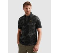 Poloshirt PME LEGEND "Short sleeve polo printed two tone pique", Herren, Gr. L, carbon, Jersey, Obermaterial: 100% Baumwolle, bestickt, regular fit normal, ohne Ausschnitt, Shirts, mit Logo Stickerei 