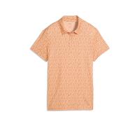 Poloshirt PUMA "CLOUDSPUN Wavey Polo Damen", Damen, Gr. XS, orange (melon glow orange), Obermaterial: 94% Polyester, 6% Elasthan, mehrfarbig, regular fit, Shirts (98387342-XS) melon glow orange