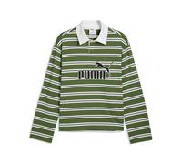 Poloshirt PUMA "Essentials Elevated No. 1 Relaxed Rugbypolo Herren", Herren, Gr. L, grün (earthy grün striped), Obermaterial: 100% Baumwolle. Kragen: 100% Baumwolle, relaxed fit, Shirts (56471362-L) e