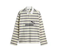 Poloshirt PUMA "Essentials Elevated No. 1 Relaxed Rugbypolo Herren", Herren, Gr. XL, beige (buttercream striped gelb), Obermaterial: 100% Baumwolle. Kragen: 100% Baumwolle, relaxed fit, Shirts (854974