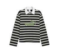 Poloshirt PUMA "Essentials Elevated No. 1 Relaxed Rugbypolo Herren", Herren, Gr. XS, schwarz-weiß (schwarz striped), Obermaterial: 100% Baumwolle. Kragen: 100% Baumwolle, relaxed fit, Shirts (39923923