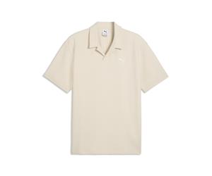 Poloshirt PUMA "Essentials Elevated Polo Herren", Damen, Gr. M, alpine snow weiß, Obermaterial: 5% Elasthan, 67% Baumwolle, 28% Polyester. Besatz: 100% Baumwolle, clean, relaxed fit, Shirts (55393853-