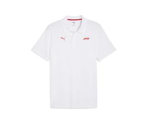 Poloshirt PUMA "F1 Essentials Polo Herren", Herren, Gr. XS, weiß, Obermaterial: 100% Baumwolle. Kragen: 100% Baumwolle. Rippe: 100% Baumwolle, clean, regular fit, Shirts (59641954-XS) weiß