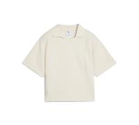 Poloshirt PUMA "PUMA Class Relaxed Polo Damen", Damen, Gr. XL, weiß (alpine snow weiß), Obermaterial: 60% Polyester, 40% Baumwolle. Kragen: 4% Elasthan, 96% Baumwolle. Rippe: 48% Baumwolle, 52% Polyes