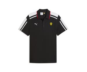 Poloshirt PUMA "Scuderia Ferrari MT7 Polo Herren", Herren, Gr. XL, schwarz, Obermaterial: 48% Polyester, 52% Baumwolle. Kragen: 100% Baumwolle, regular fit, Shirts (75459267-XL) schwarz