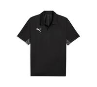 Poloshirt PUMA "TEAMLIGA26 SIDELINE POLO", Herren, Gr. S, schwarz (puma schwarz, puma weiß, flat schwarz gray), Interlock, Obermaterial: 100% Polyester, gemustert, regular fit normal, Shirts, Poloshir