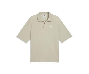 Poloshirt PUMA "Wardrobe Essentials Boxy Polo Herren", Herren, Gr. L, beige (pebble gray beige), Obermaterial: 59% Baumwolle, 41% Polyester. Rippe: 100% Baumwolle, clean, Shirts (64131339-L) pebble gr