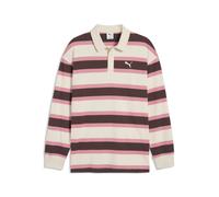 Poloshirt PUMA "Wardrobe Essentials Langarm-Rugbypolo Herren", Herren, Gr. L, chocolate braun, Obermaterial: 100% Baumwolle. Rippe: 71% Baumwolle, 29% Polyester, gestreift, Shirts (74734765-L) chocola