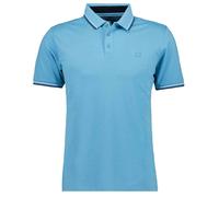 Poloshirt RAGMAN, Herren, Gr. 3XL, blau (blau, melange, 703), 52% Baumwolle 45% Polyester 3% Elasthan, regular fit, hoch geschlossener Ausschnitt, Shirts Poloshirt (86807703-XXXL)
