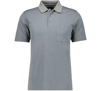 RAGMAN Softknit Regular Fit Poloshirt Kurzarm grau