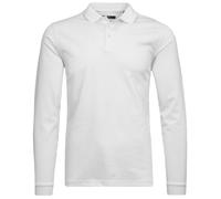 RAGMAN Soft Knit Regular Fit Longsleeve Poloshirt weiss, Einfarbig
