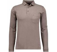 RAGMAN Soft Knit Regular Fit Longsleeve Poloshirt macchiato, Einfarbig