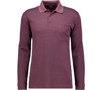 Ragman Poloshirt – Regular Fit Longsleeve – Jacquardmuster – Weinrot – Größe M
