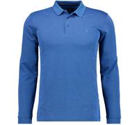 RAGMAN Soft Knit Modern Fit Longsleeve Poloshirt blau, Einfarbig