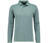 RAGMAN Soft Knit Regular Fit Longsleeve Poloshirt moosgrün, Einfarbig