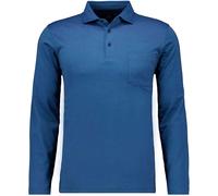 RAGMAN Soft Knit Regular Fit Longsleeve Poloshirt dunkelblau, Einfarbig